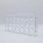 Chocolate World Lens Facet Polycarbonate Chocolate Mold – 1.24 in diameter x 0.59 in, 24 Cavities