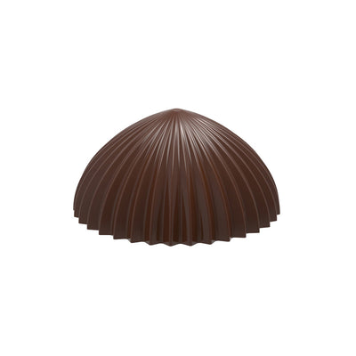 Chocolate World Half Sphere Pleated Polycarbonate Chocolate Mold – 1.18 in diameter x 0.59 in, 21 Cavities