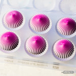 Chocolate World Half Sphere Pleated Polycarbonate Chocolate Mold – 1.18 in diameter x 0.59 in, 21 Cavities