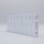 Chocolate World Buche Pleated Polycarbonate Chocolate Mold – ~4.45 x 1.10 x 0.43 in, 7 Cavities