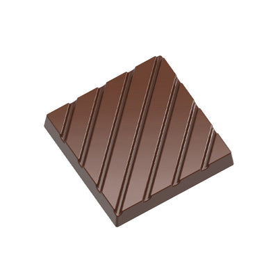 Chocolate World Caraque with Lines Polycarbonate Chocolate Mold – ~1.97 x 1.18 x 0.20 in, 18 Cavities