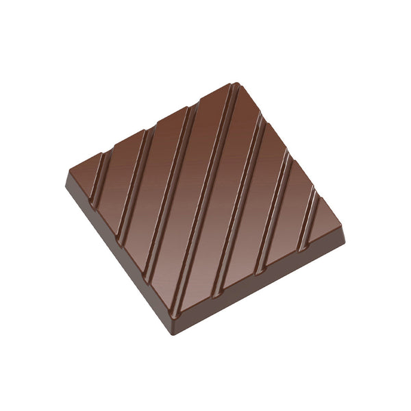 Chocolate World Caraque with Lines Polycarbonate Chocolate Mold – ~1.97 x 1.18 x 0.20 in, 18 Cavities