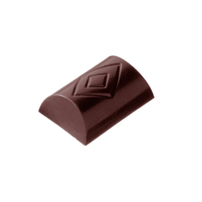 Chocolate World Buche Lozenge Polycarbonate Chocolate Mold – 5.55 x 2.80 x 0.43 in, 3 Cavities