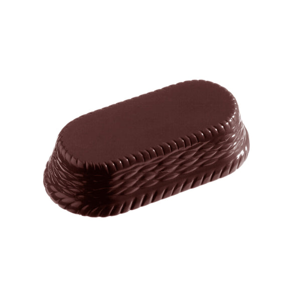 Chocolate World Oval Basket Polycarbonate Chocolate Mold – 2.56 x 1.85 x 1.18 in, 6 Cavities
