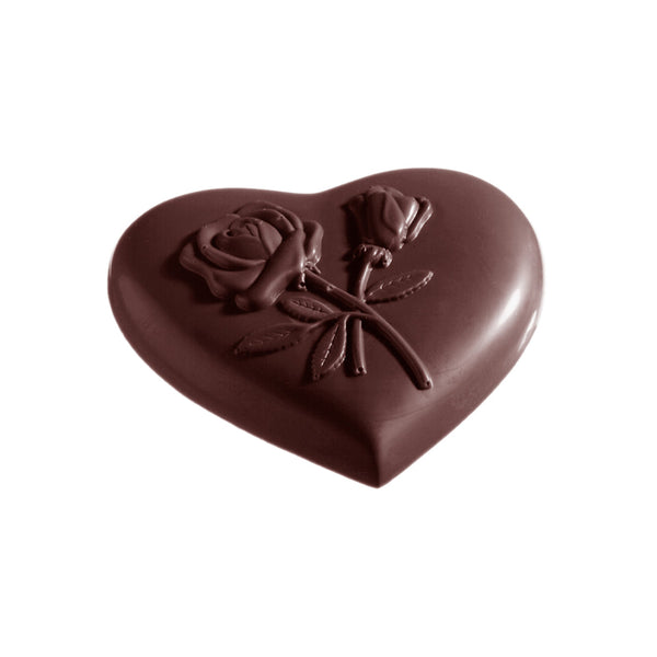 Chocolate World Heart Rose Polycarbonate Chocolate Mold – ~1.38 x 1.18 x 0.71 in, 21 Cavities