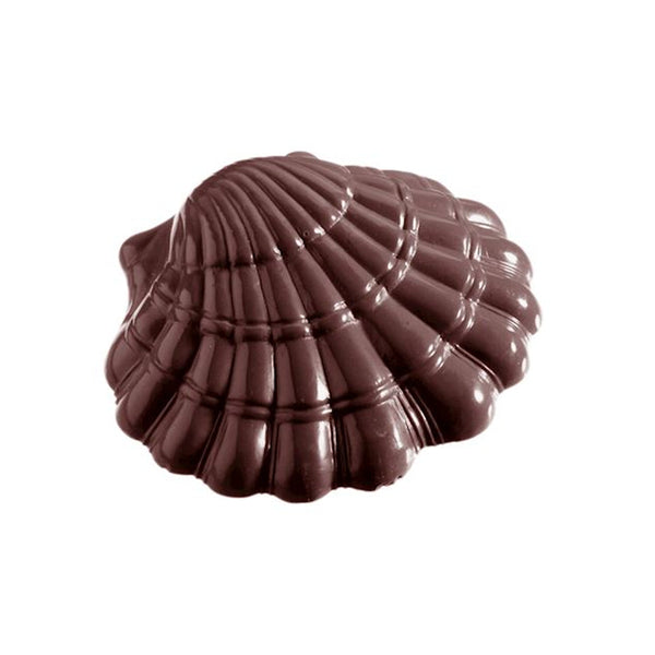 Chocolate World Scallop Polycarbonate Chocolate Mold – ~1.97 x 1.77 x 0.59 in, 12 Cavities