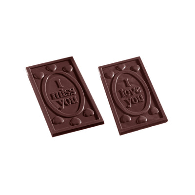 Chocolate World Tablet – 'I Love You' Message Polycarbonate Chocolate Mold – ~4.65 x 1.97 x 0.31 in, 4 Cavities