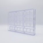 Chocolate World French Carré Polycarbonate Chocolate Mold – 1.02 x 1.02 x 0.51 in, 24 Cavities