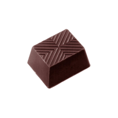 Chocolate World Square Lined Polycarbonate Chocolate Mold – ~1.57 x 1.57 x 0.47 in, 12 Cavities
