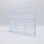 Chocolate World Square Lined Polycarbonate Chocolate Mold – ~1.57 x 1.57 x 0.47 in, 12 Cavities