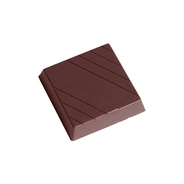 Chocolate World Square with Lines (41mm) Polycarbonate Chocolate Mold – 1.61 x 1.61 x 0.39 in, 12 Cavities