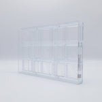 Chocolate World Square with Lines (41mm) Polycarbonate Chocolate Mold – 1.61 x 1.61 x 0.39 in, 12 Cavities