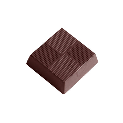 Chocolate World Square with Lines (33mm) Polycarbonate Chocolate Mold – 1.30 x 1.30 x 0.39 in, 18 Cavities