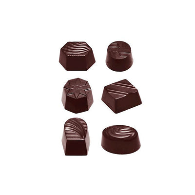Chocolate World Assortment Small (6 Figures) Polycarbonate Chocolate Mold – ~0.98 x 0.79 x 0.39 in, 18 Cavities