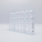 Chocolate World Dome 30mm Polycarbonate Chocolate Mold – 1.18 in diameter x 0.59 in, 32 Cavities