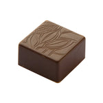 Chocolate World Praline Square Texture Cocoa Bean Polycarbonate Chocolate Mold – ~1.18 x 1.18 x 0.39 in, 24 Cavities
