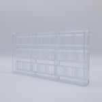 Chocolate World Praline Square Texture Cocoa Bean Polycarbonate Chocolate Mold – ~1.18 x 1.18 x 0.39 in, 24 Cavities