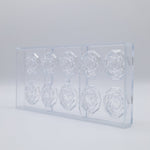 Chocolate World Caraque Rose Polycarbonate Chocolate Mold by Davide Comaschi – ~1.57 x 1.57 x 0.20 in, 18 Cavities