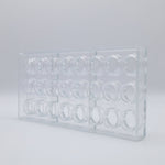 Chocolate World Praline Round Box Polycarbonate Chocolate Mold – 1.10 in diameter x 0.51 in, 24 Cavities
