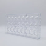 Chocolate World Pomponet Joy and Jewels Polycarbonate Chocolate Mold – ~1.10 in diameter x 0.59 in, 21 Cavities