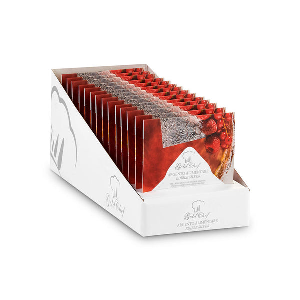 Gold Chef Pure Edible Silver Leaf 80 mm, 5 Sheets