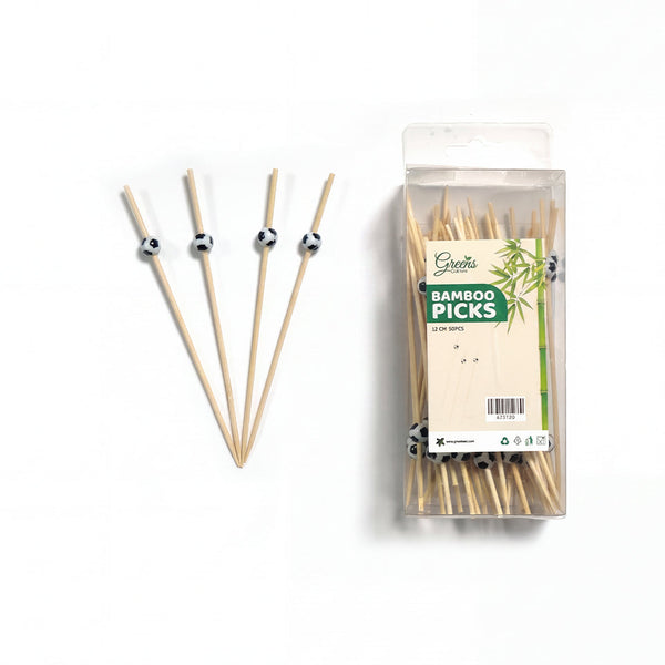 Greens Choice Bamboo Football Fruit Picks 120 mm, 50 Pieces
