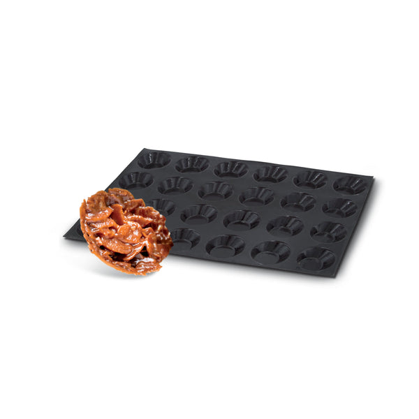 Demarle Flexipan Origine Round Tartlet Silicone Baking Mold 600 x 400 mm - 24 Cavities, 77/50 x 20 mm Each