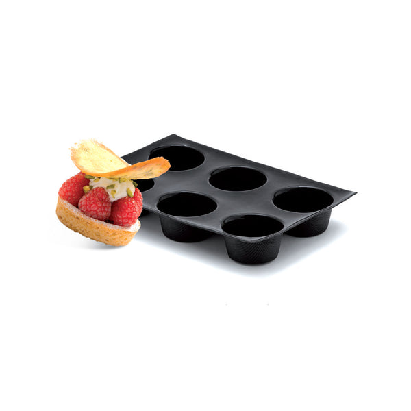 Demarle Flexipan Origine Muffin Silicone Baking Mold 300 x 200 mm - 6 Cavities, 79 x 36 mm Each