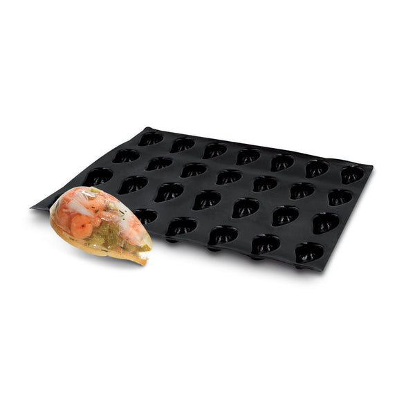 Demarle Flexipan Origine Mini Teardrop Silicone Baking Mold 400 x 300 mm - 28 Cavities, 52 x 32 x 20 mm Each