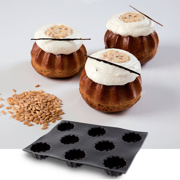 Demarle Flexipan Origine Mini Bundt Silicone Baking Mold 400 x 300 mm - 8 Cavities, 74 x 34.5 mm Each