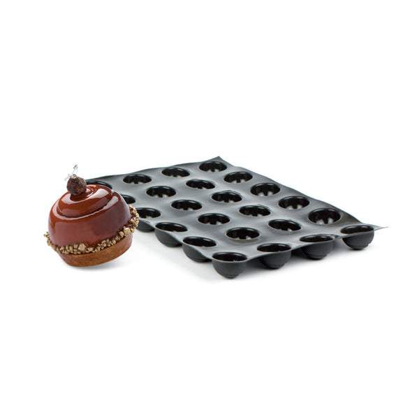 Demarle Flexipan Origine Spiral Hemisphere Silicone Baking Mold 400 x 300 mm - 12 Cavities, 64 x 37 mm Each