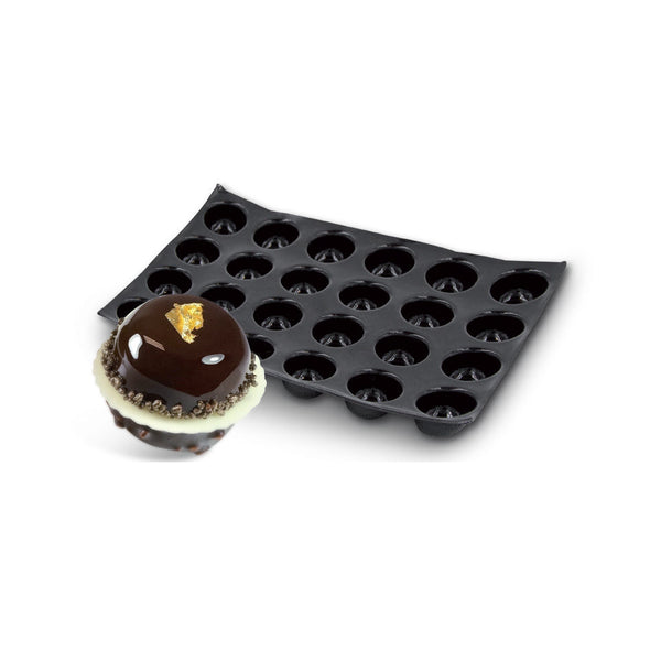Demarle Flexipan Origine Pomponnette Mini Round Silicone Baking Mold 325 x 265 mm - 30 Cavities, 36 x 17 mm Each