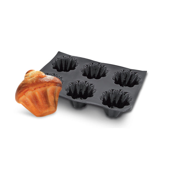 Demarle Flexipan Origine Fluted Brioche Silicone Baking Mold 400 x 300 mm - 12 Cavities, 78 x 30 mm Each