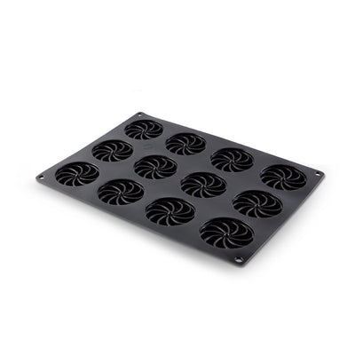 Demarle Flexipan Inspiration Celhay Swirl Silicone Baking Mold 400 x 300 mm - 12 Cavities, 75 x 16 mm Each