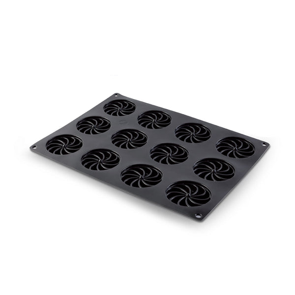 Demarle Flexipan Inspiration Celhay Swirl Silicone Baking Mold 400 x 300 mm - 12 Cavities, 75 x 16 mm Each