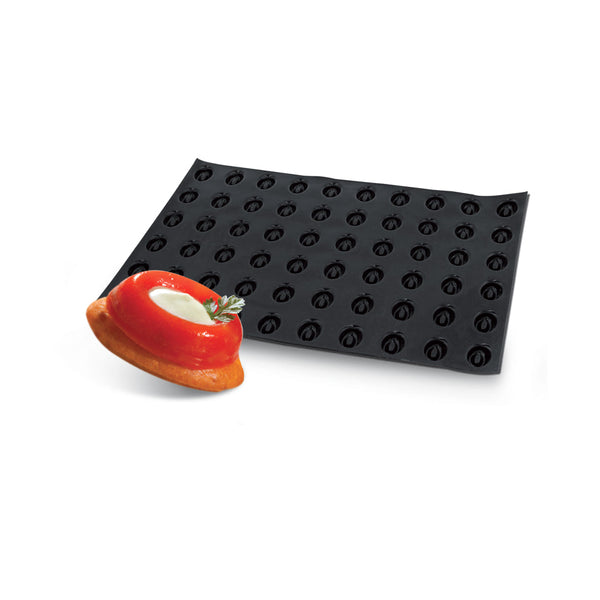 Demarle Flexipan Origine Mini Oval Savarin Silicone Baking Mold 600 x 400 mm - 60 Cavities, 40 x 30 x 12 mm Each