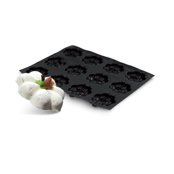 Demarle Flexipan Origine Embossed Flower Silicone Baking Mold 600 x 400 mm - 24 Cavities, 78 x 20 mm Each