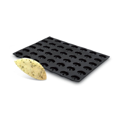 Demarle Flexipan Origine Mini Quenelle Silicone Baking Mold 400 x 300 mm - 36 Cavities, 42 x 26 mm Each
