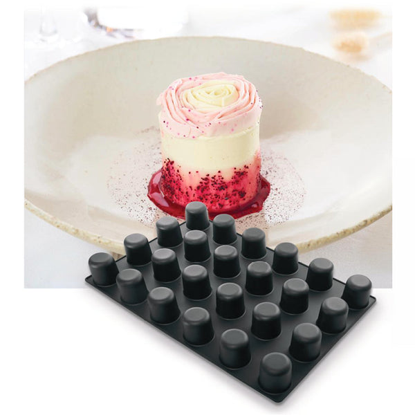 Demarle Flexipan Inspiration Tall Rounded Cylinder Silicone Baking Mold 600 x 400 mm - 24 Cavities, 60 x 60 mm (2.36 x 2.36 in) Each
